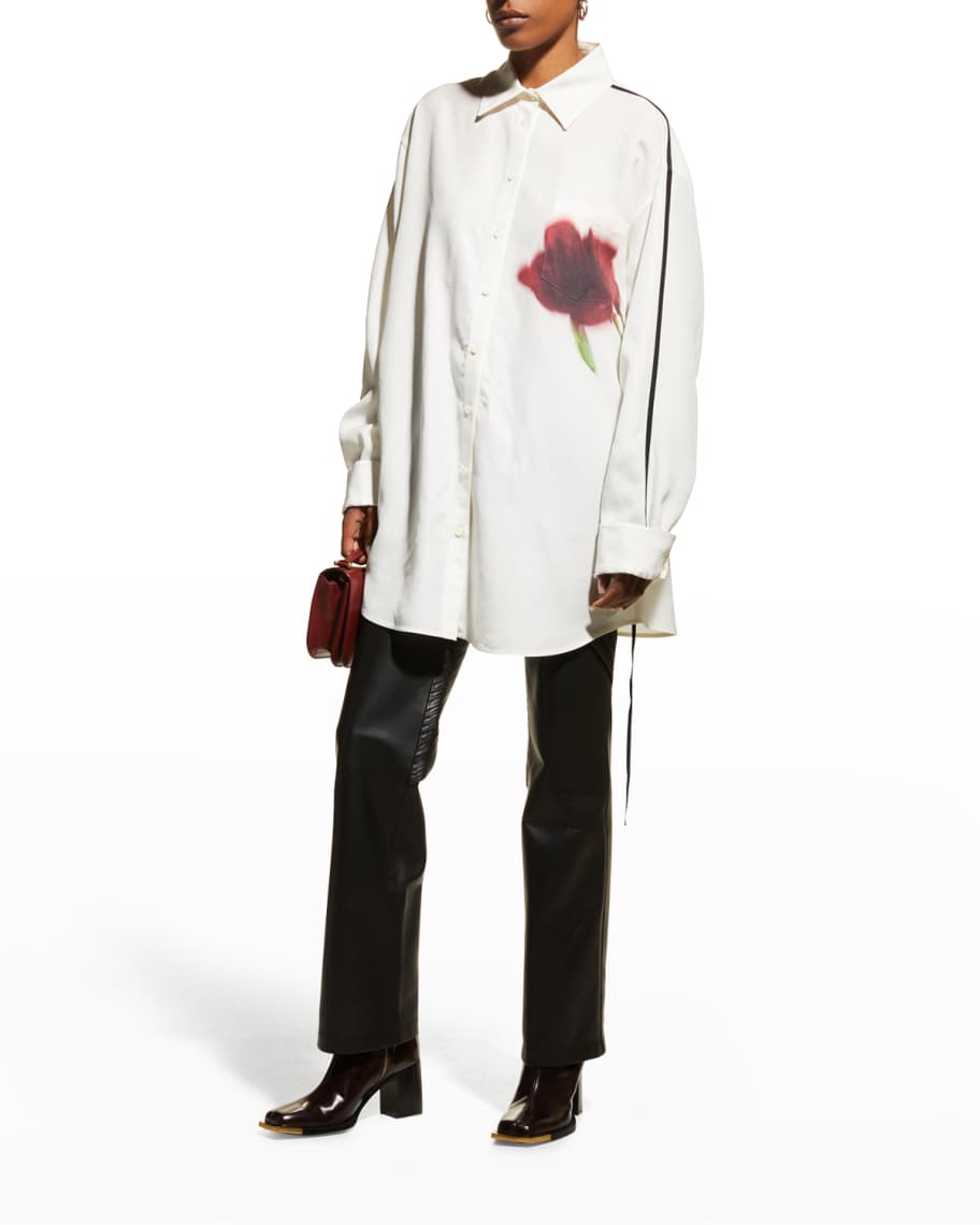 Peter Do Peter Floral Button-Down Oversized Shirt | Neiman Marcus
