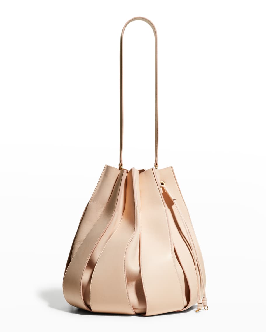 Ulla Johnson Lotus Pleated Leather Bucket Bag Neiman Marcus