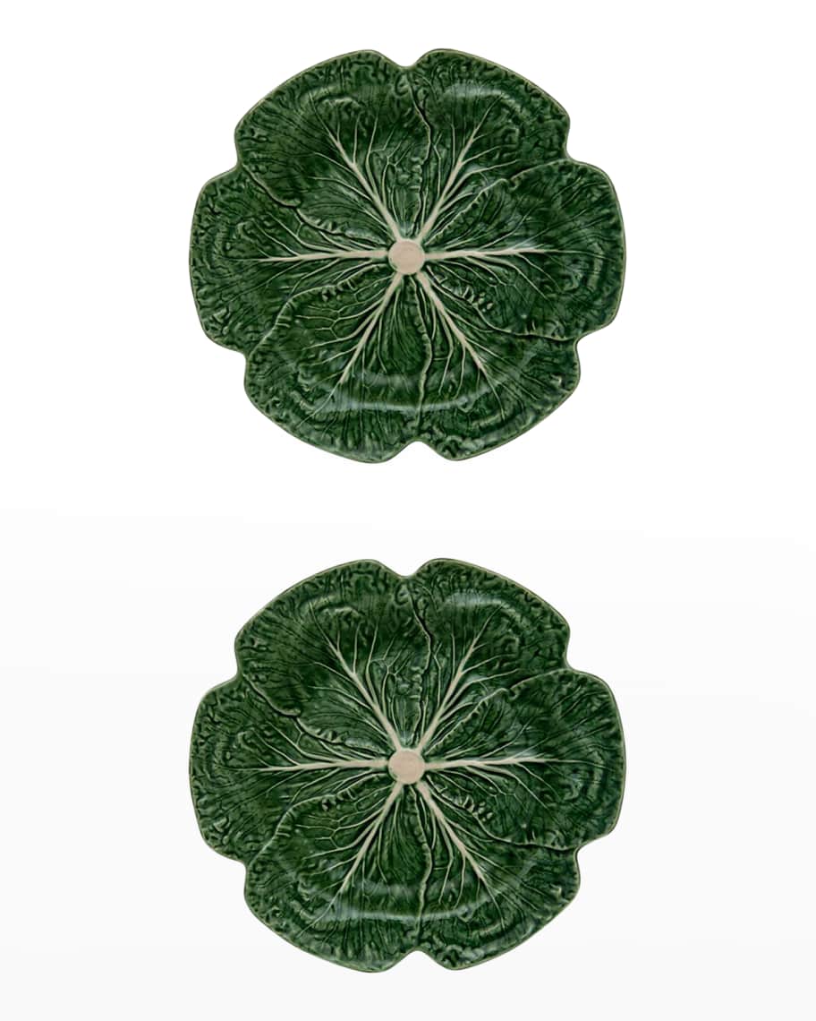 Bordallo Pinheiro Cabbage Charger Plates, Green - Set of 2