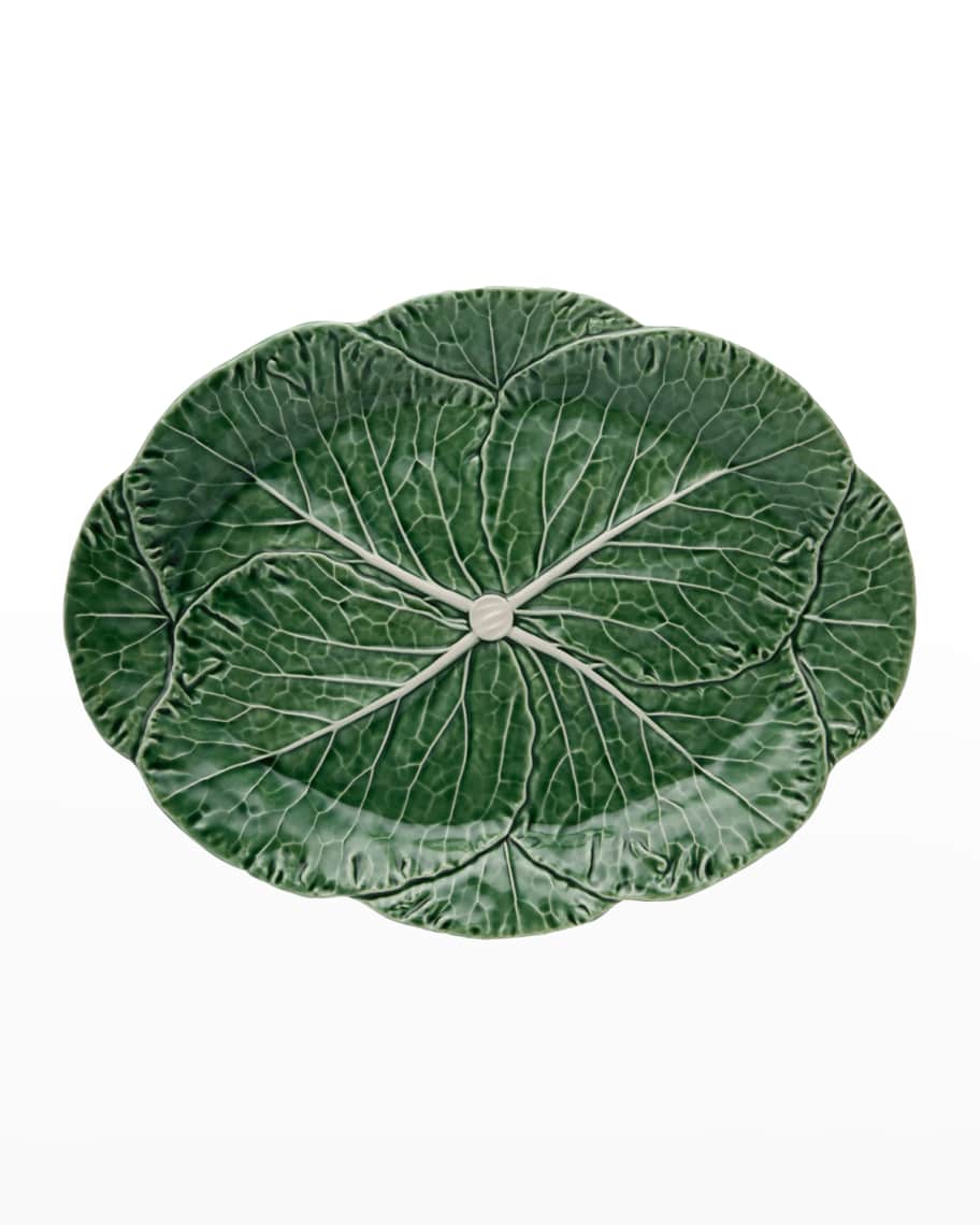 Bordallo Pinheiro Cabbage 17" Oval Platter, Green