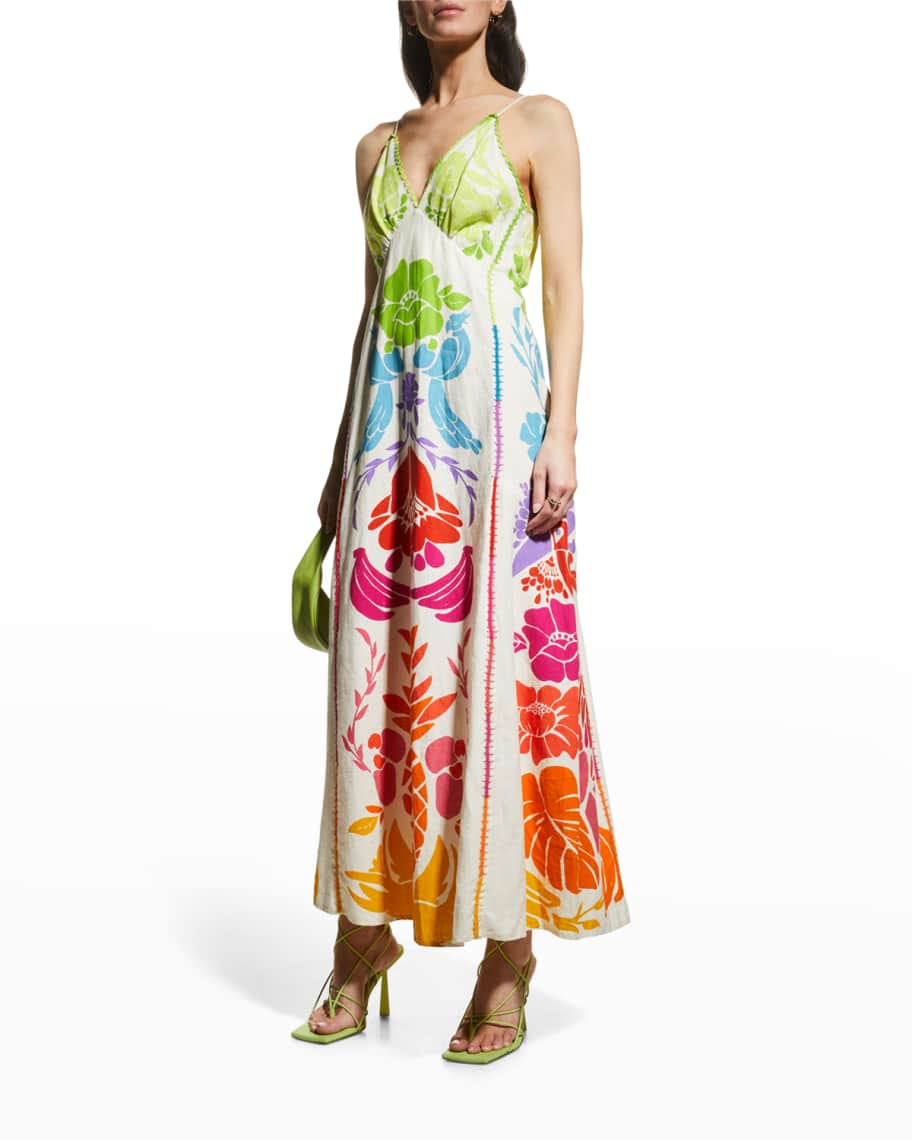Farm Rio Tropical-Print Empire Maxi Dress | Neiman Marcus