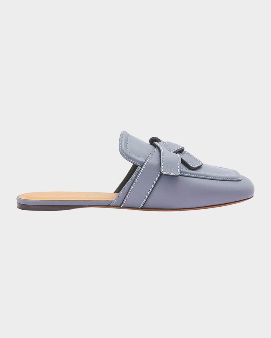 Loewe Gate Leather Flat Mules Neiman Marcus