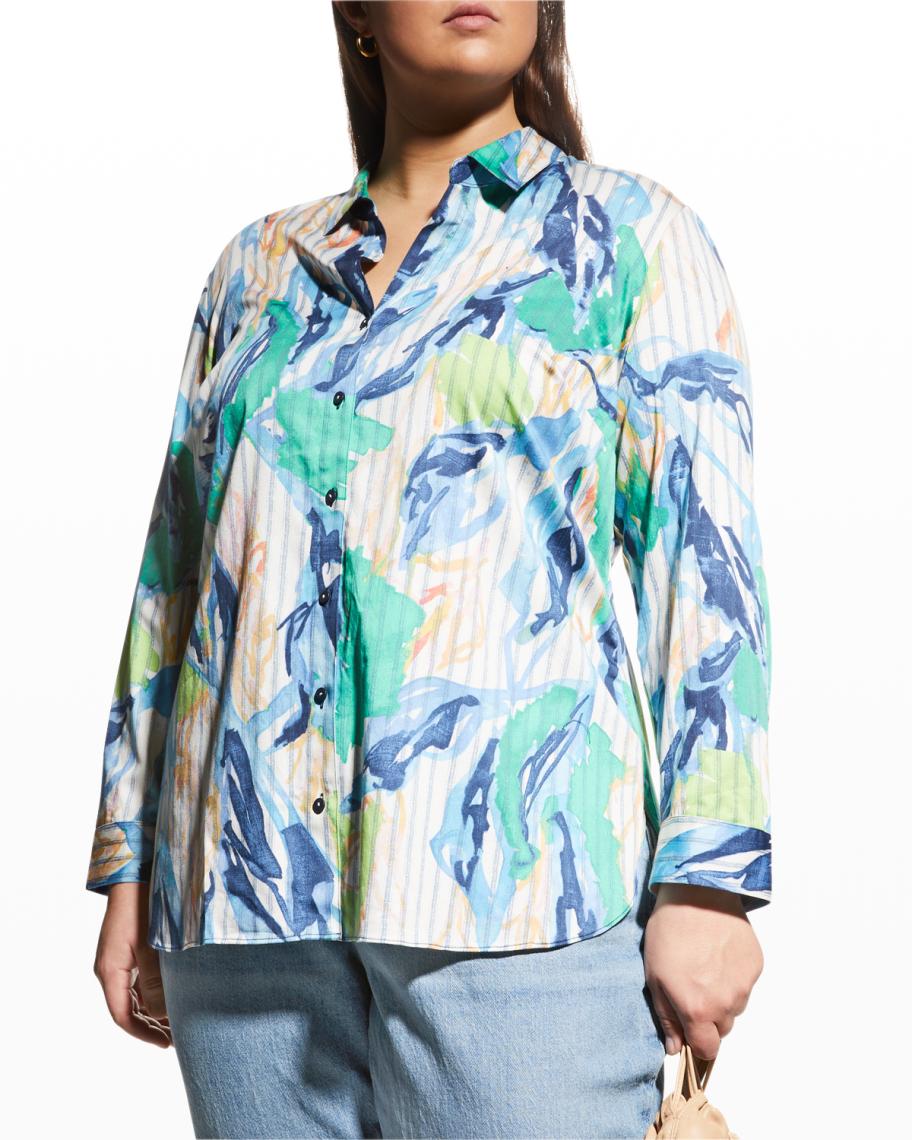 NIC+ZOE Women's Climbing Vines Sweater - Lightweight Mock Neck Pullover - View #5