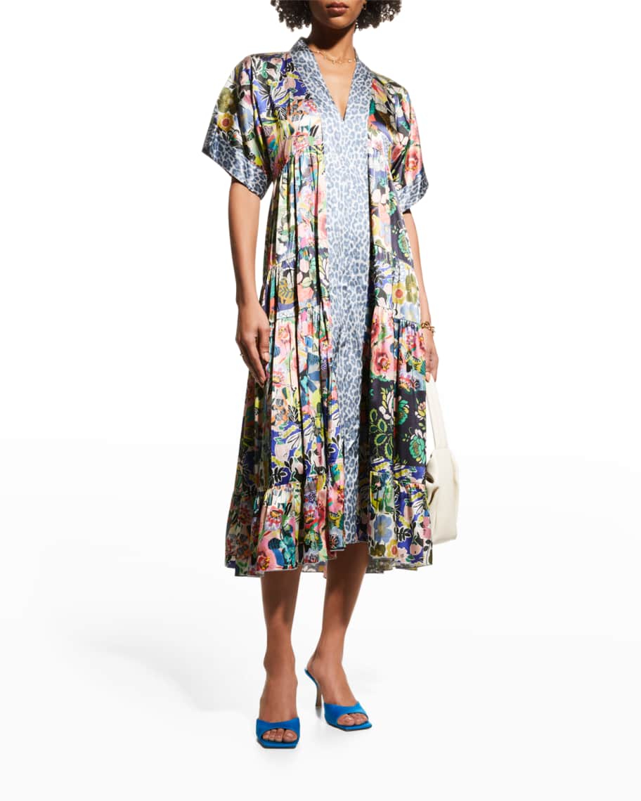 Johnny Was Chelsea Mixed-Print Kimono | Neiman Marcus