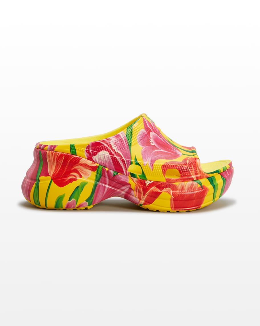 Tulip Platform Slide Sandals | Neiman Marcus