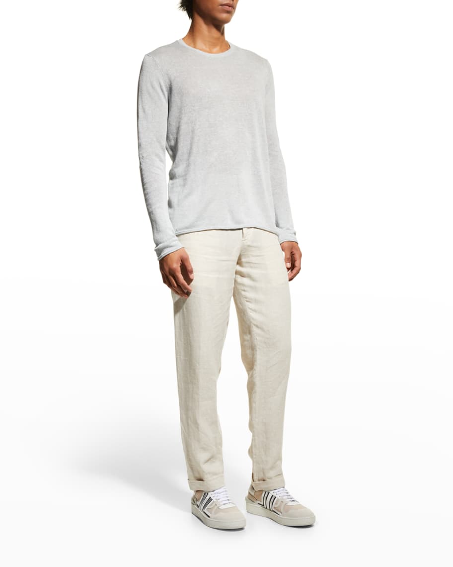 Onia Men's Stripe Linen Pullover Sweater | Neiman Marcus