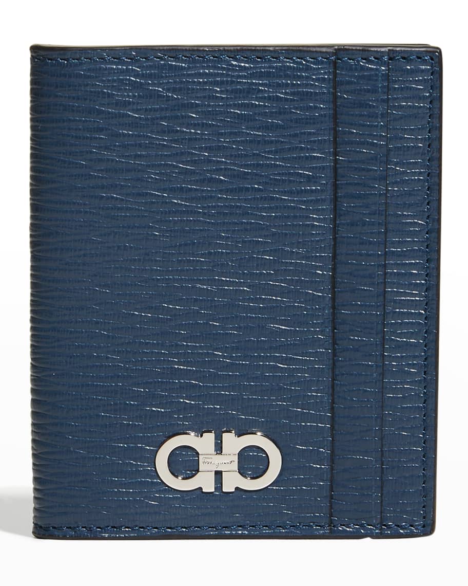 Ferragamo Men's Revival Gancio Leather Bifold Card Case | Neiman Marcus