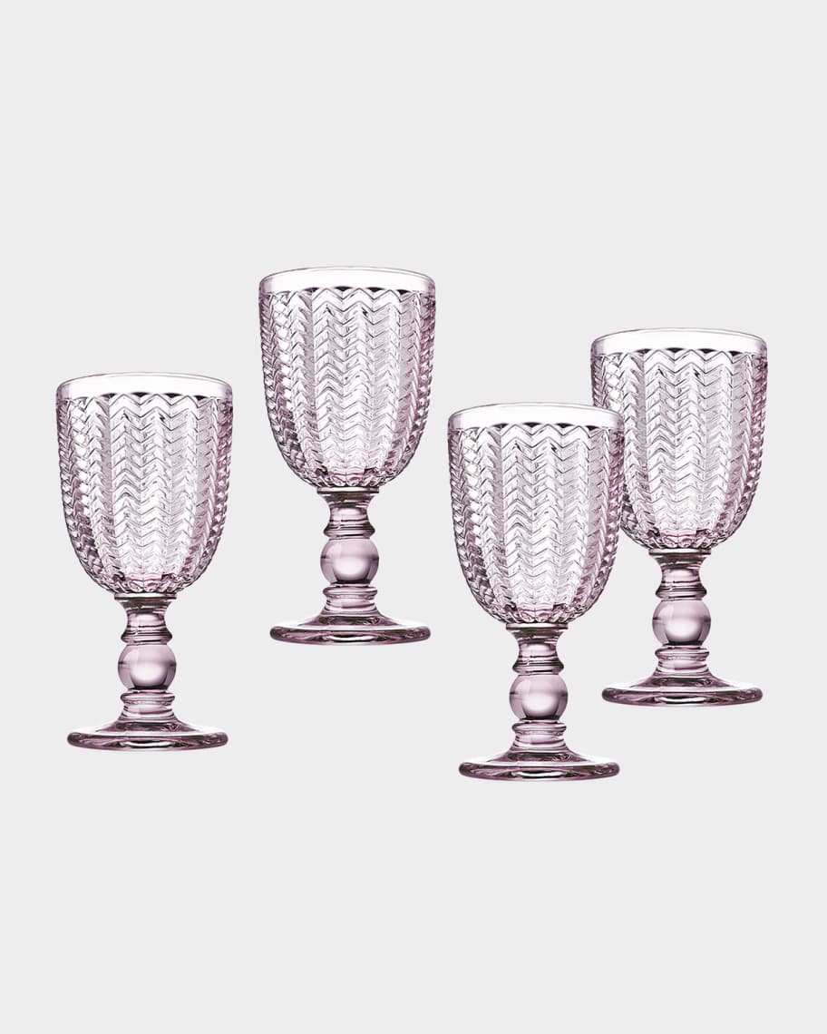Godinger Twill Pink Goblet Glasses, Set of 4 Neiman Marcus