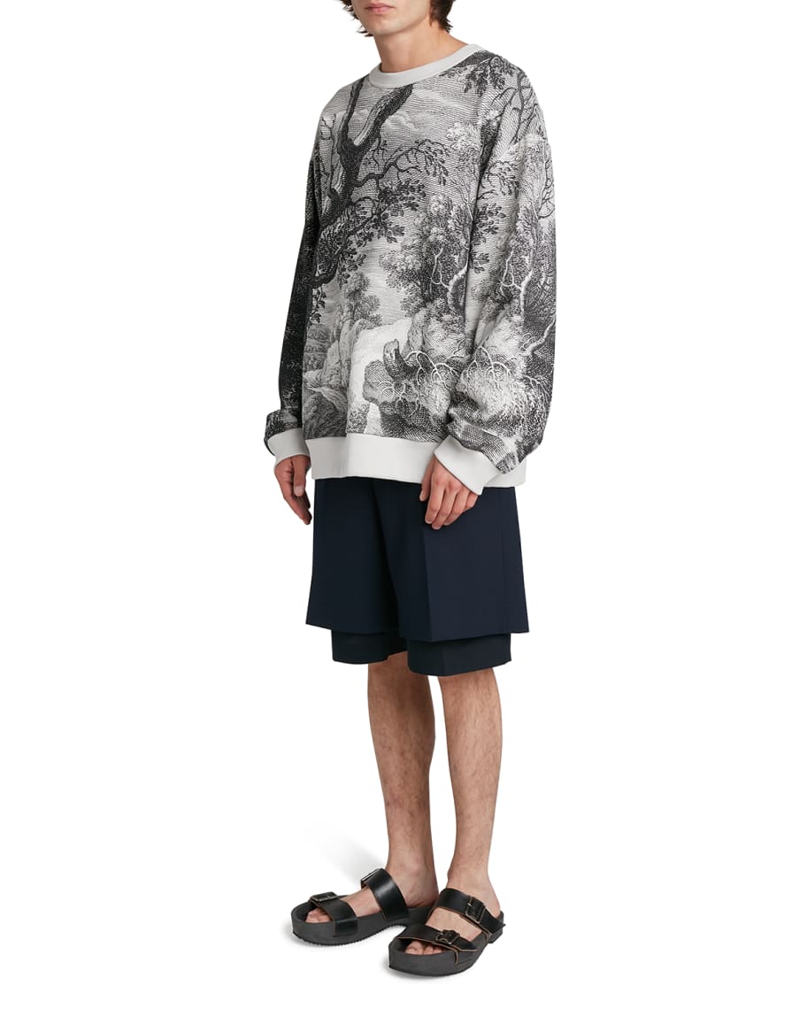 Dries Van Noten Men's Hax Printed Sweatshirt | Neiman Marcus