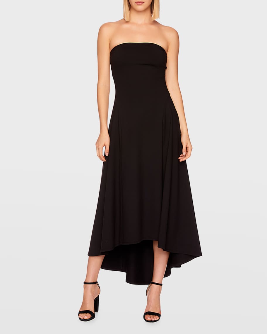 Susana Monaco Strapless Long High-Low Dress | Neiman Marcus