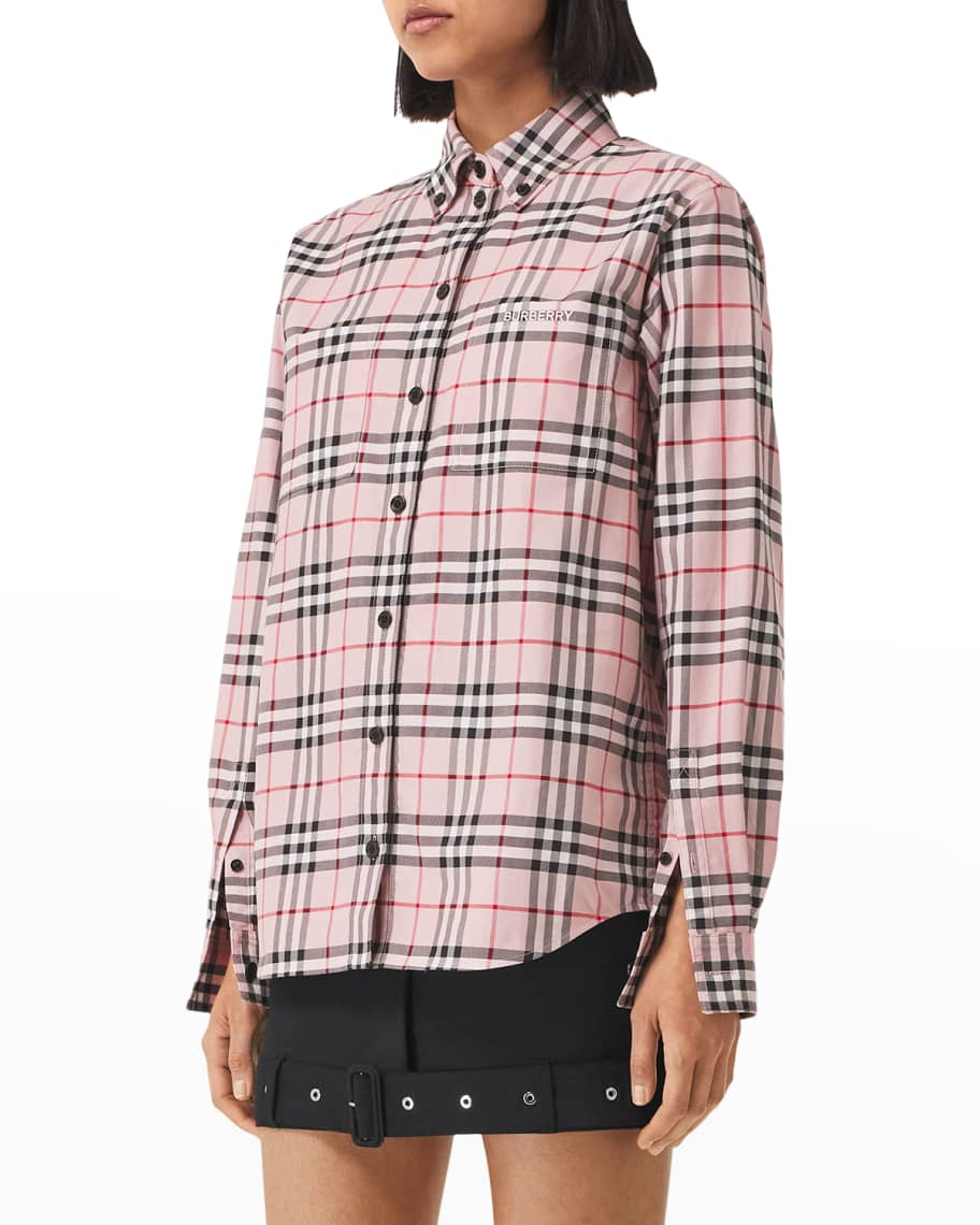 Burberry Ivanna Check Collared Shirt | Neiman Marcus