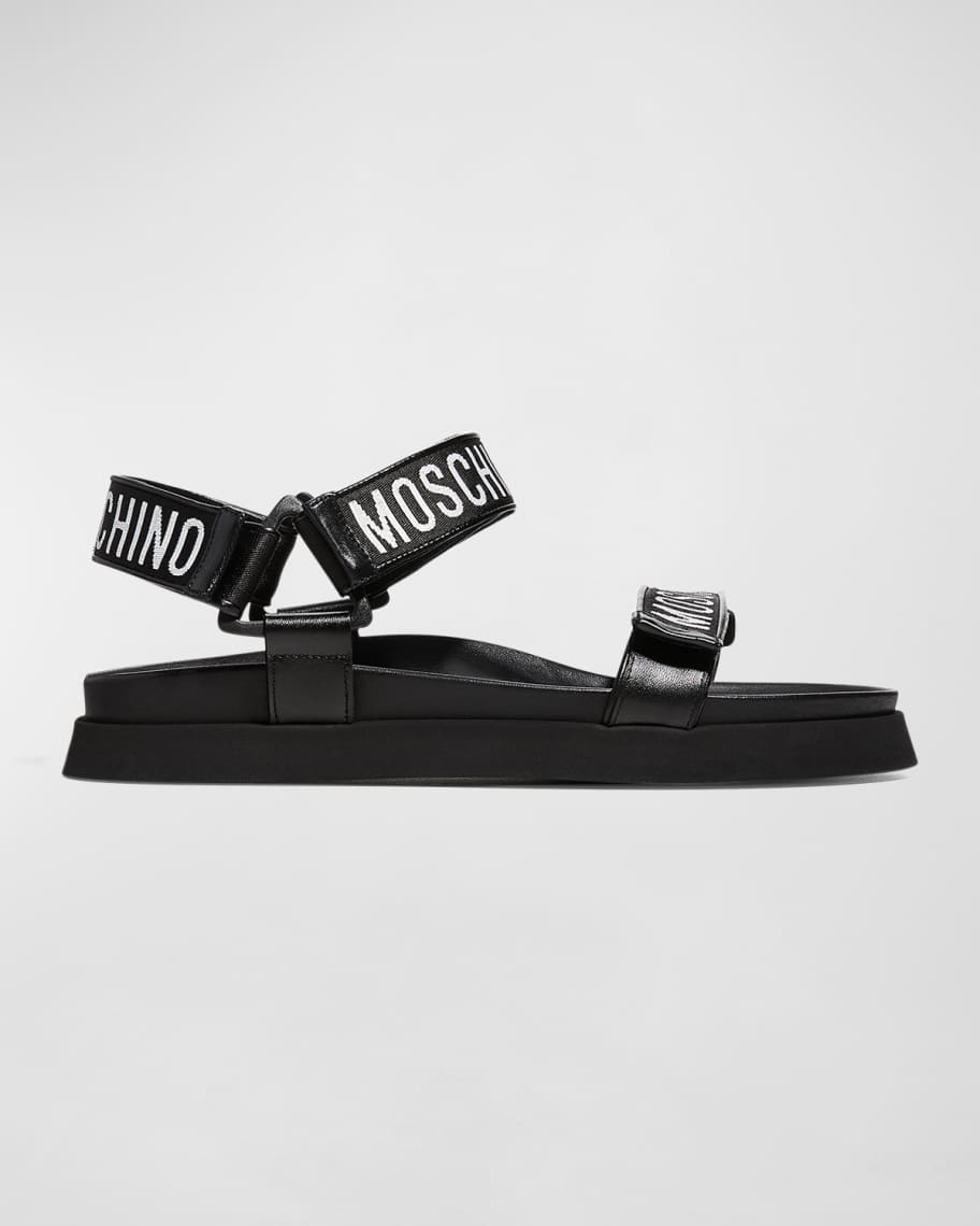 サンダル MOSCHINO Men Sandals MB10152G0M GF0 10B Beige Moschino sandals men MB10152G0MGF010B Beige leather logo
