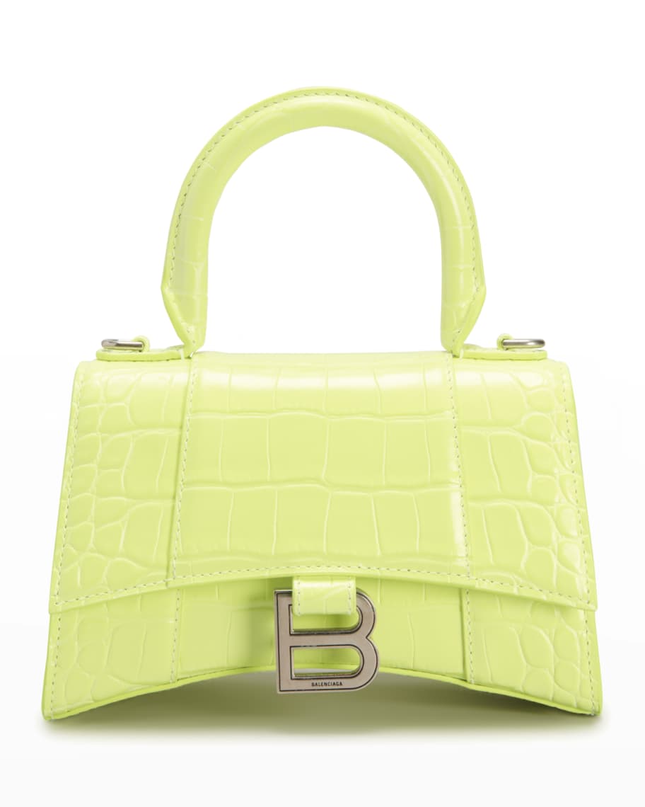 Gold Hourglass XS crystal-embellished handbag, Balenciaga