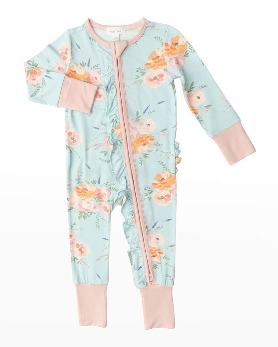 Angel Dear Girl's PeonyPrint Pajamas, Size Newborn24M Neiman Marcus