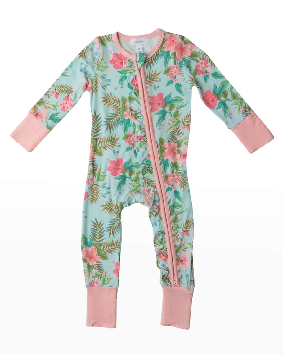 Angel Dear Girl's HibiscusPrint Coverall, Size 324M Neiman Marcus