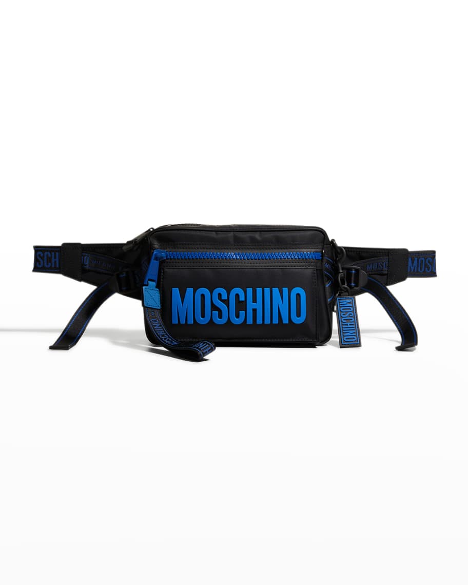 Moschino Men's Recycle Nylon Logo Waist Bag | Neiman Marcus