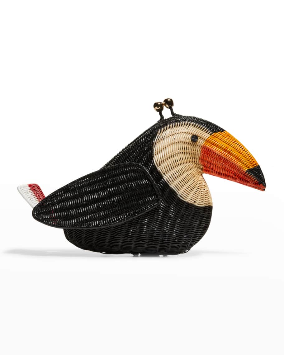 SERPUI ラウンドラタンバッグ Serpui Tutti Toucan Rattan Crossbody Bag | Neiman Marcus