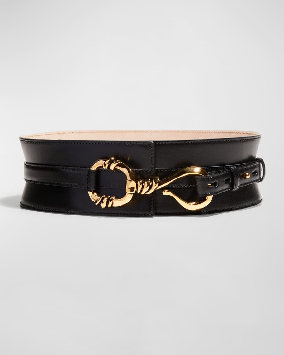 Alexander McQueen Hook Wide Waist Belt | Neiman Marcus