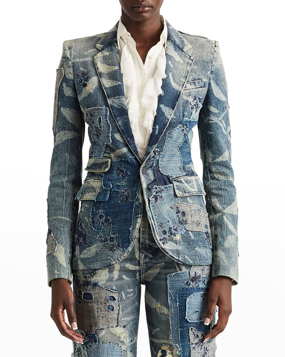 ralph lauren patchwork blazer