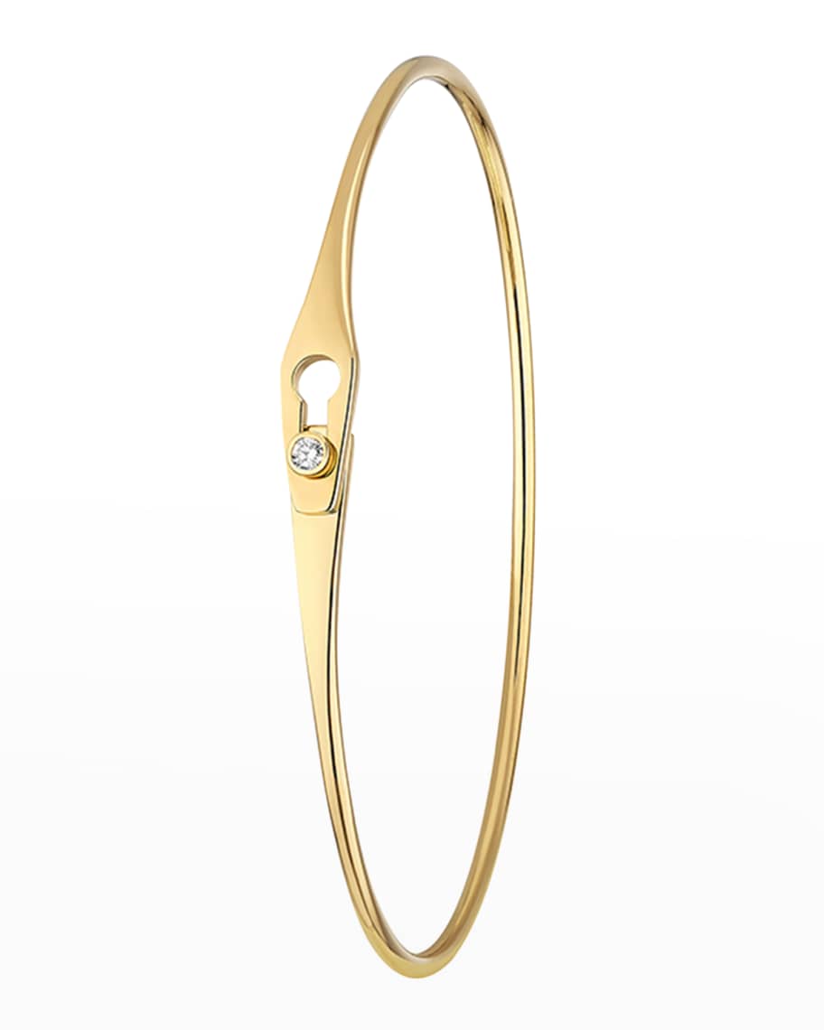 DINH VAN Yellow Gold Secure Flex Bracelet with 1 Diamond | Neiman Marcus