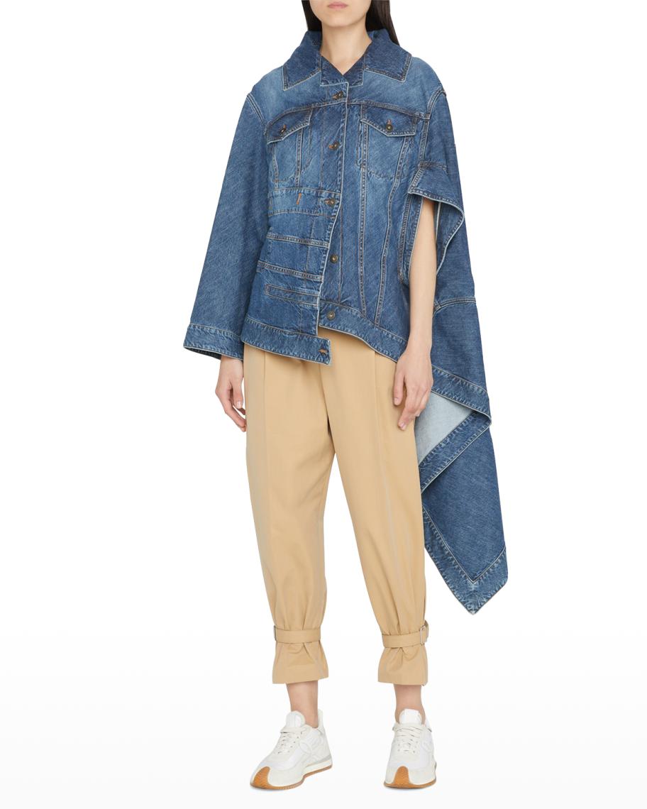 Loewe Draped Denim Jacket Blue Cotton