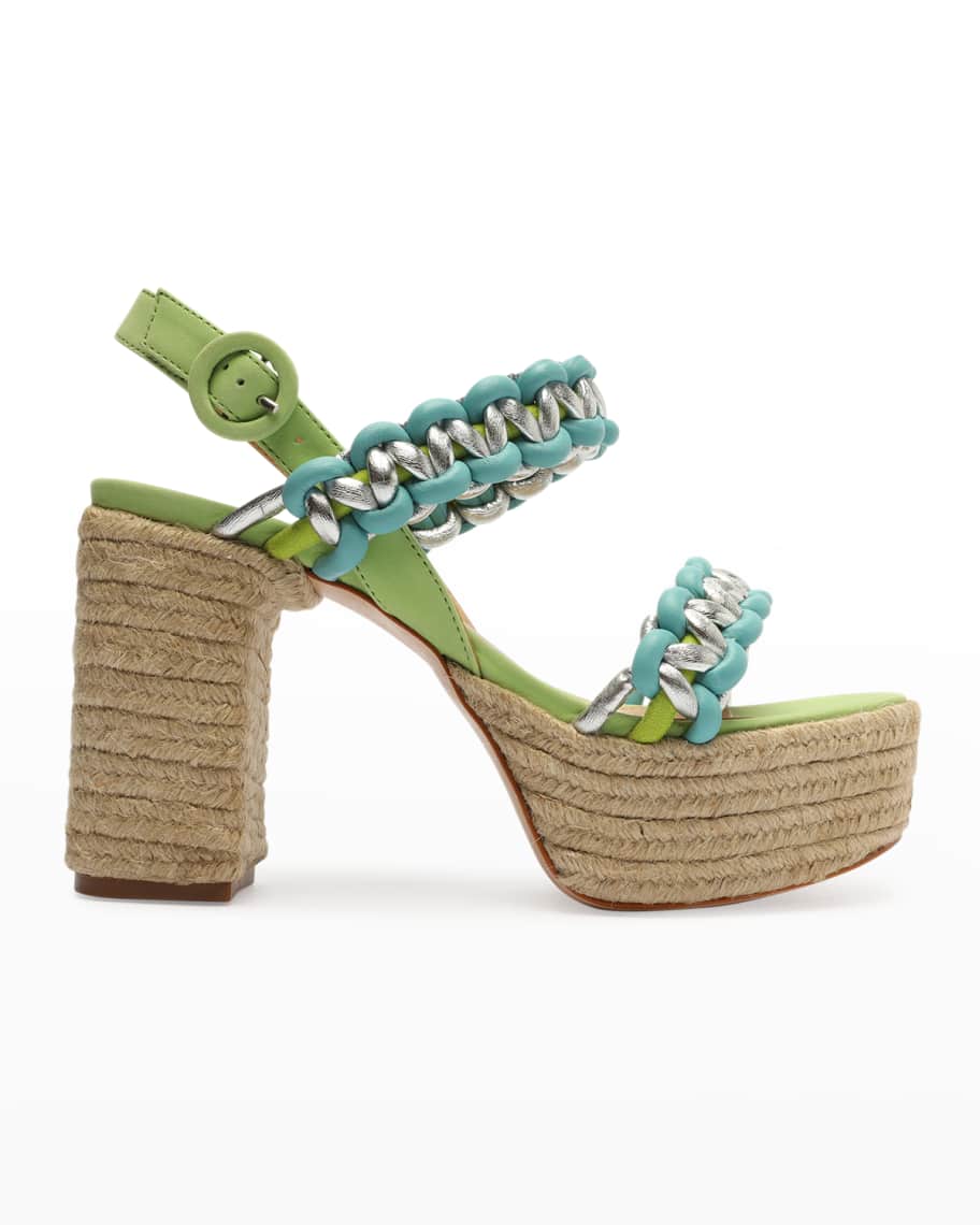 Schutz Juliet Braided Dual-Band Platform Sandals | Neiman Marcus