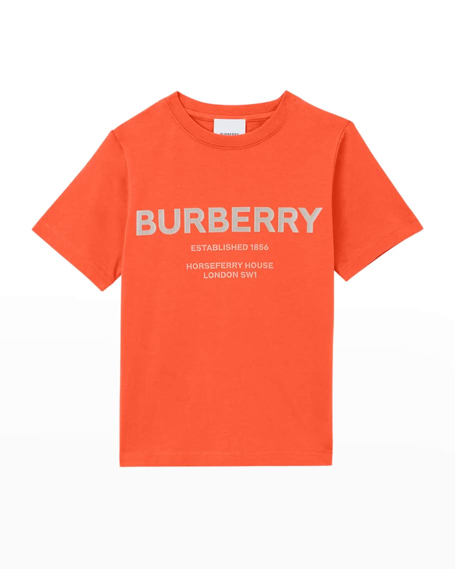 Burberry Girl's Bristle Rubberized Logo TShirt, Size 314 Neiman Marcus
