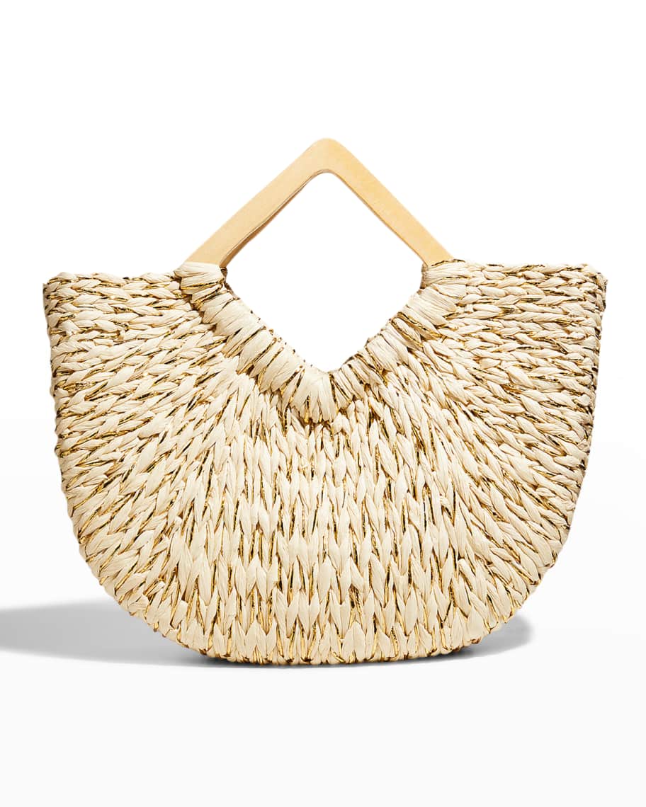 BTB Los Angeles Ivy Woven Straw Summer Tote Bag | Neiman Marcus