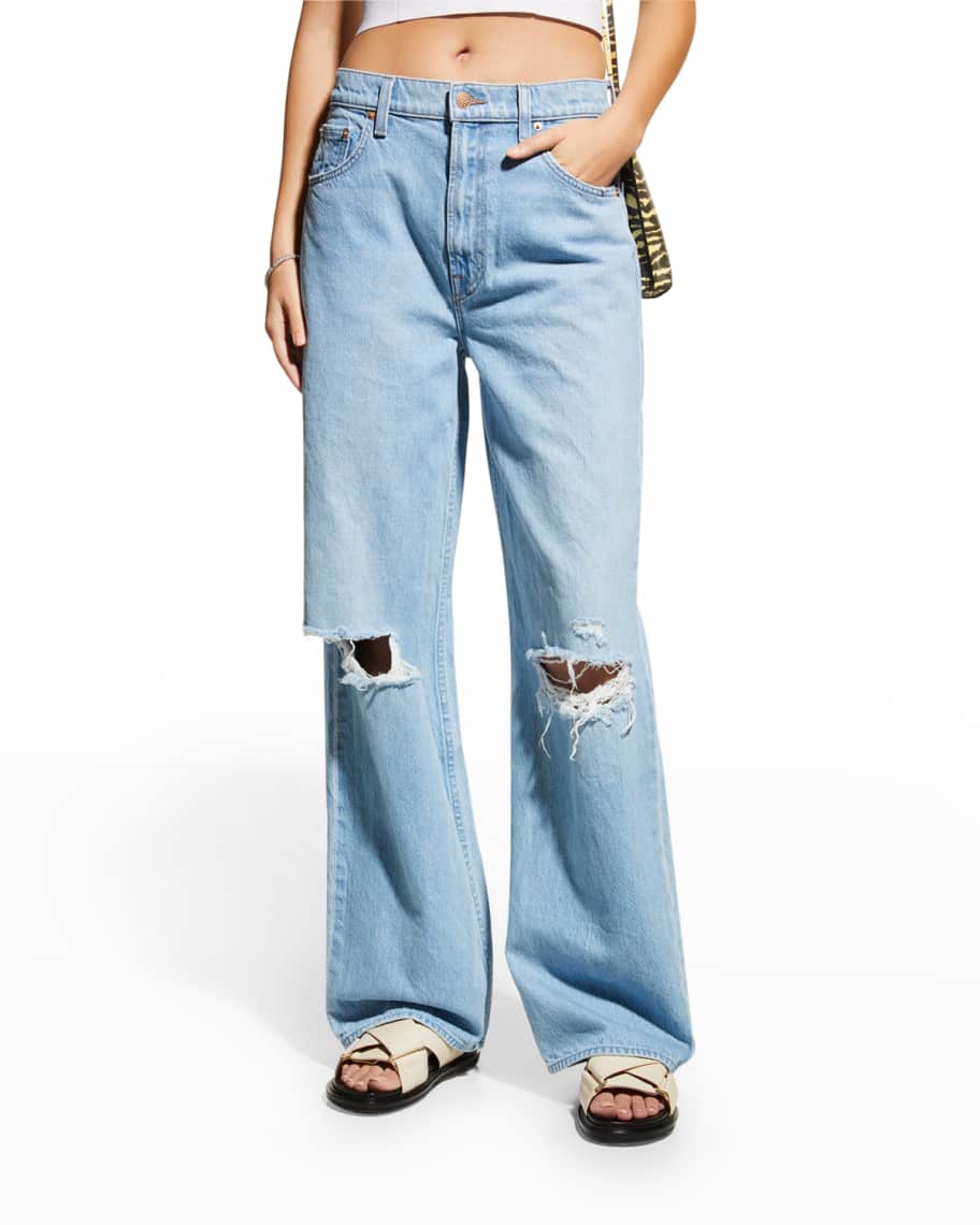 MOTHER The Fun Dip Puddle Straight-Leg Jeans | Neiman Marcus