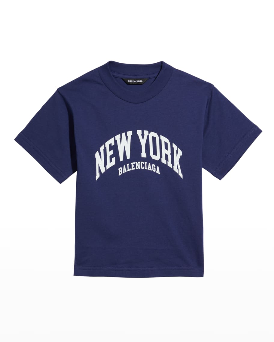 Jonglere Foreman side Balenciaga Kid's New York Logo-Print T-Shirt, Size 2-10 | Neiman Marcus