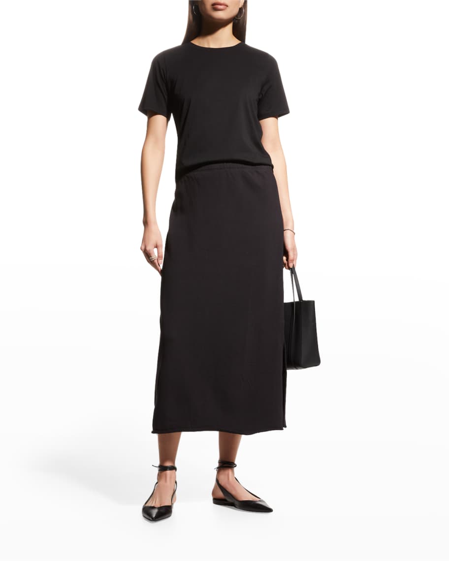 Eileen Fisher Long Lightweight Organic Cotton Terry Skirt | Neiman Marcus