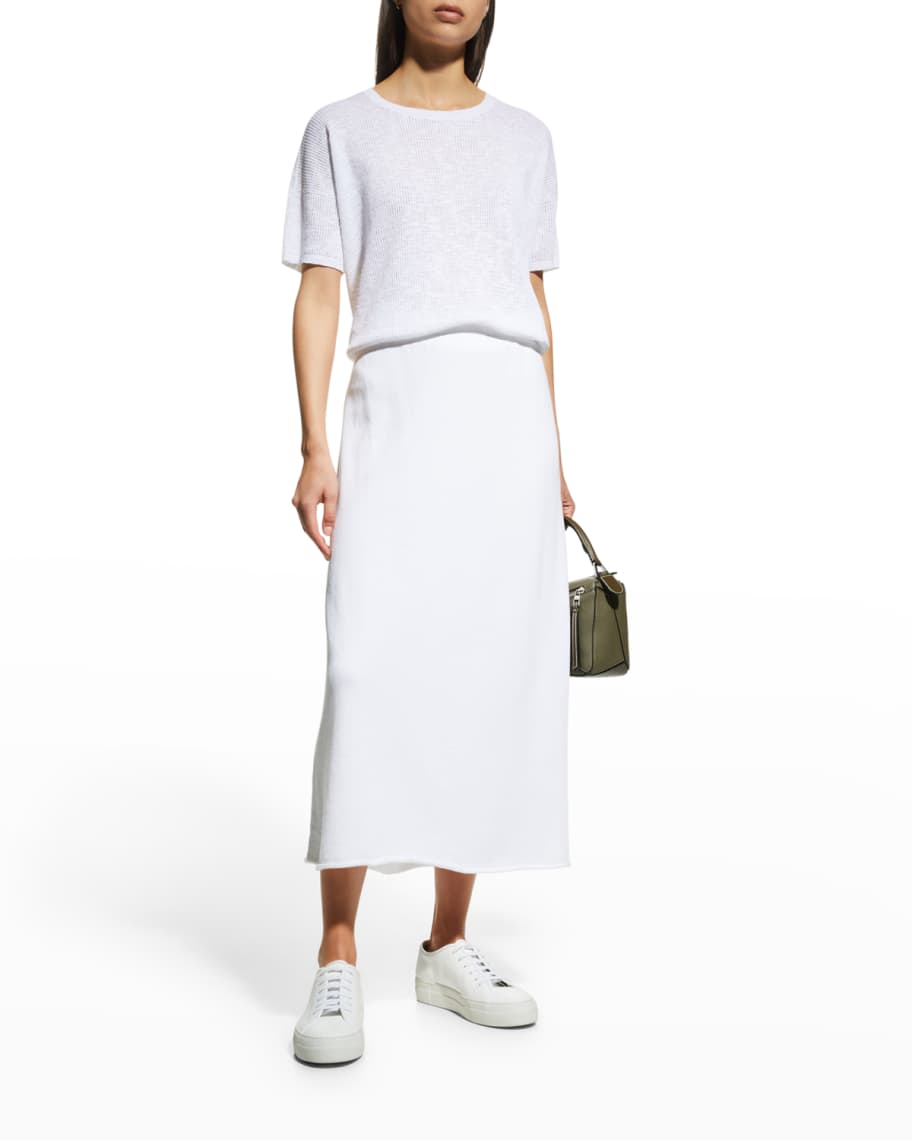 Eileen Fisher Long Lightweight Organic Cotton Terry Skirt | Neiman Marcus