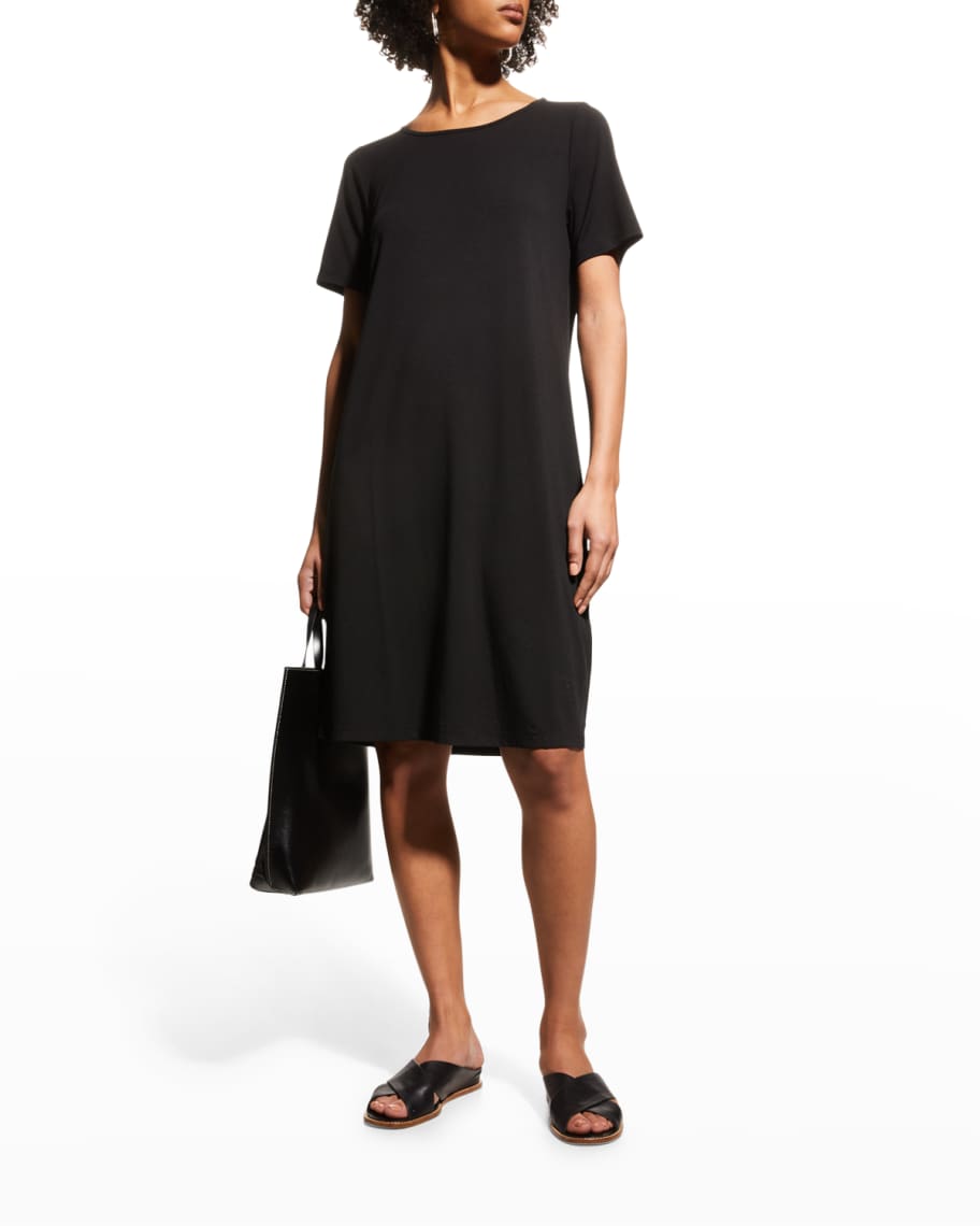 Eileen Fisher ShortSleeve Jersey Knit Dress Neiman Marcus