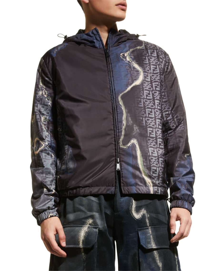Fendi Men s FF Earth Reversible Wind Resistant Jacket Neiman Marcus