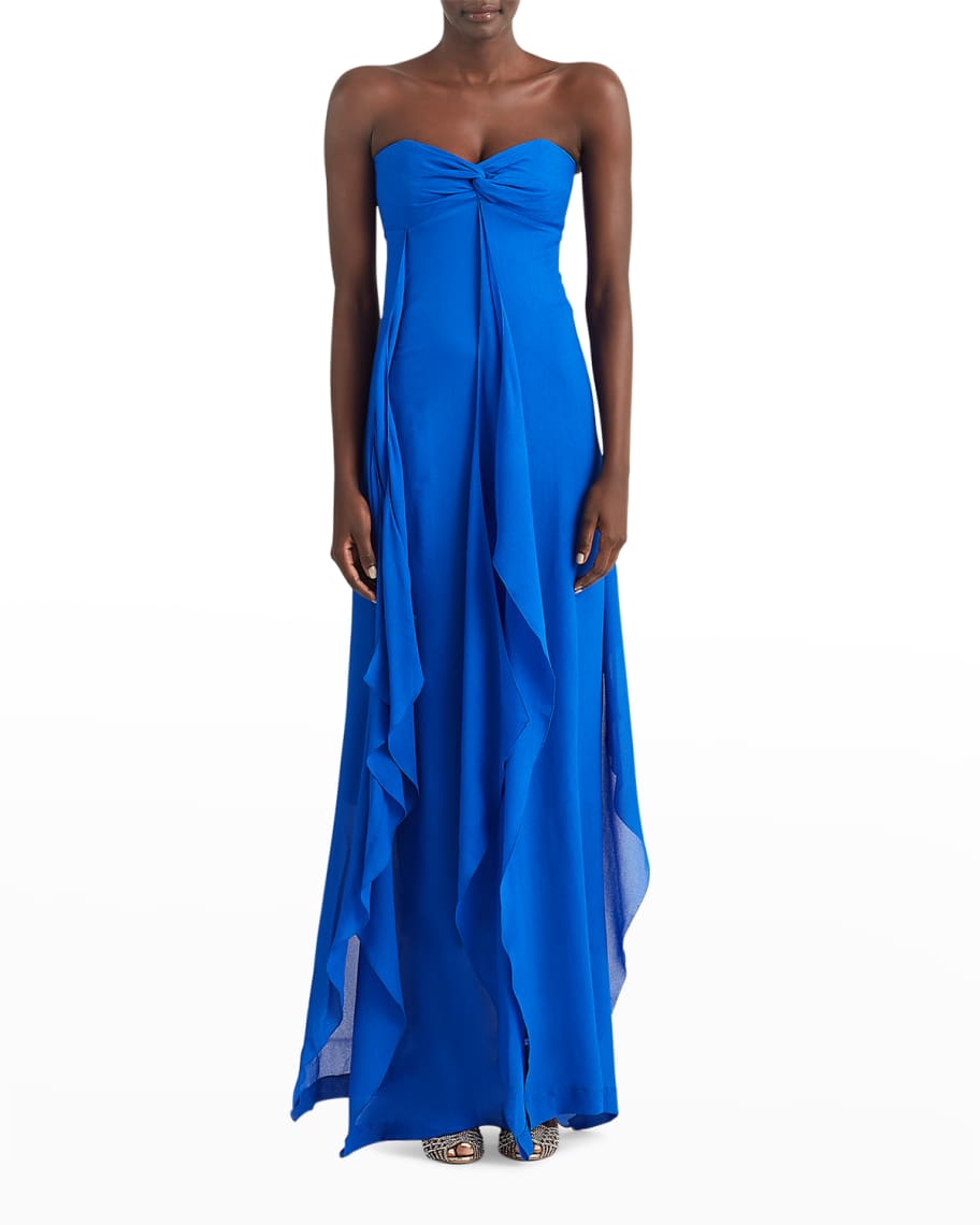 Ralph Lauren Collection Rhiannon Twist Strapless Cascading Ruffle Gown |  Neiman Marcus