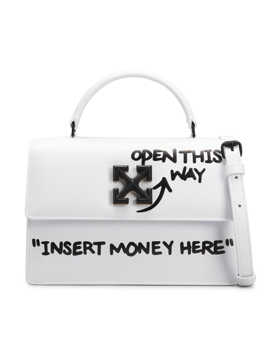 OffWhite Jitney 1.4 Arrow Flap Leather TopHandle Bag Neiman Marcus