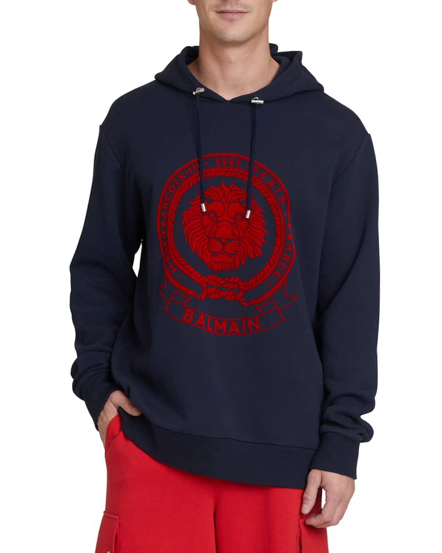 Red balmain hoodie sale