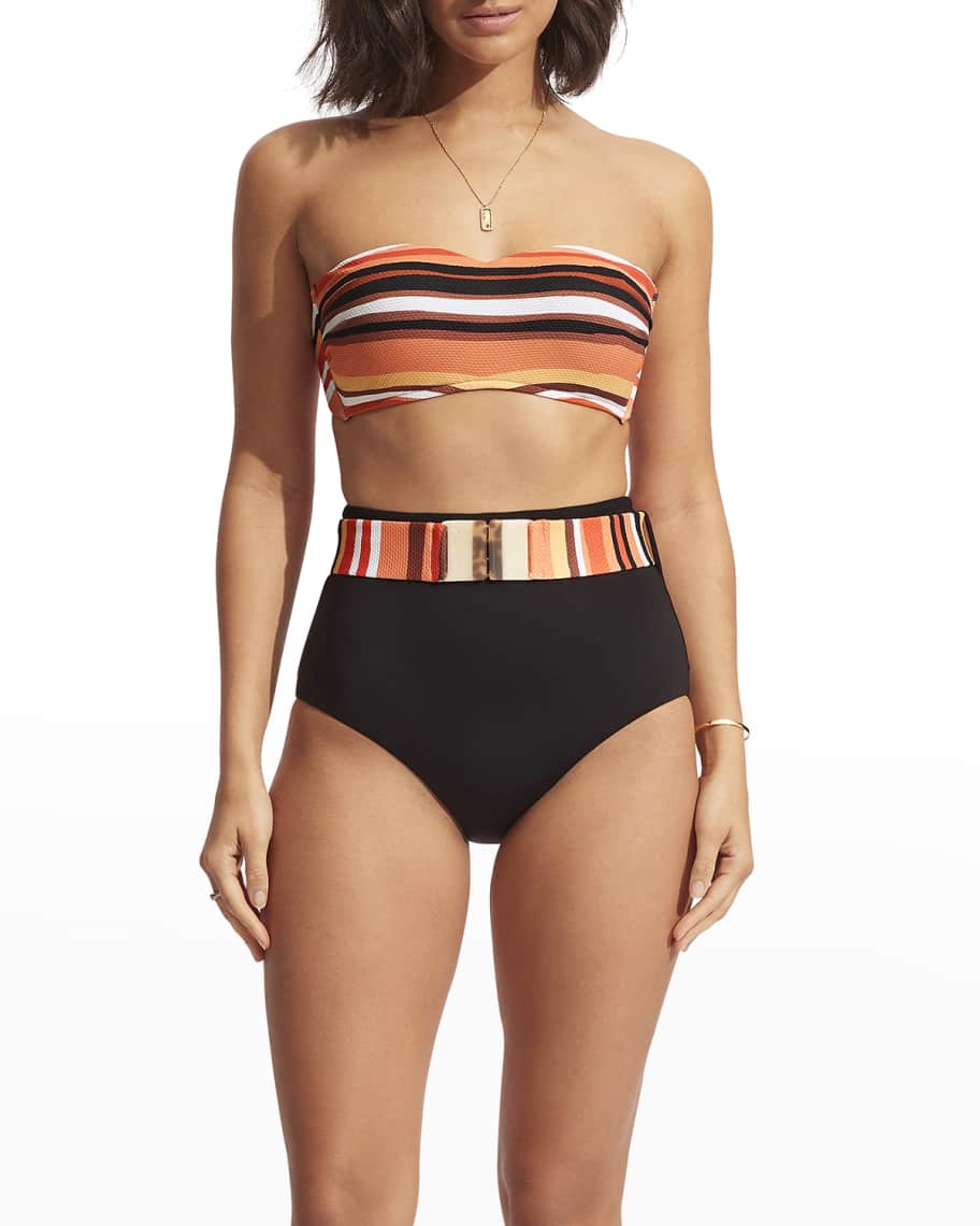 touw Controversieel Nadruk Seafolly High Waisted Bikini Bottoms With Belt | Neiman Marcus