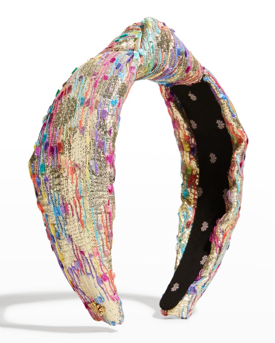 Lele Sadoughi Shimmer Confetti Knotted Headband | Neiman Marcus display picture 2