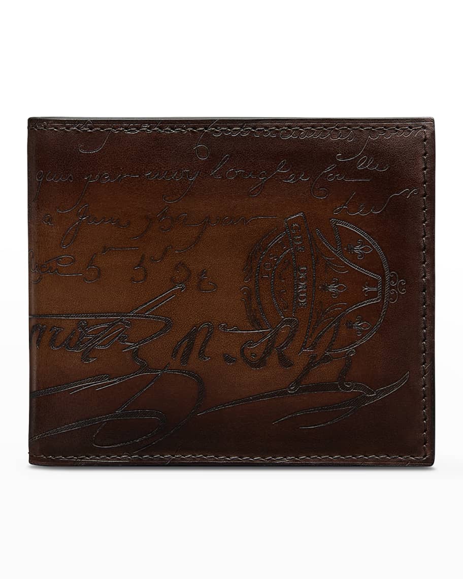 Berluti Men's Makore Scritto Leather Wallet | Neiman Marcus