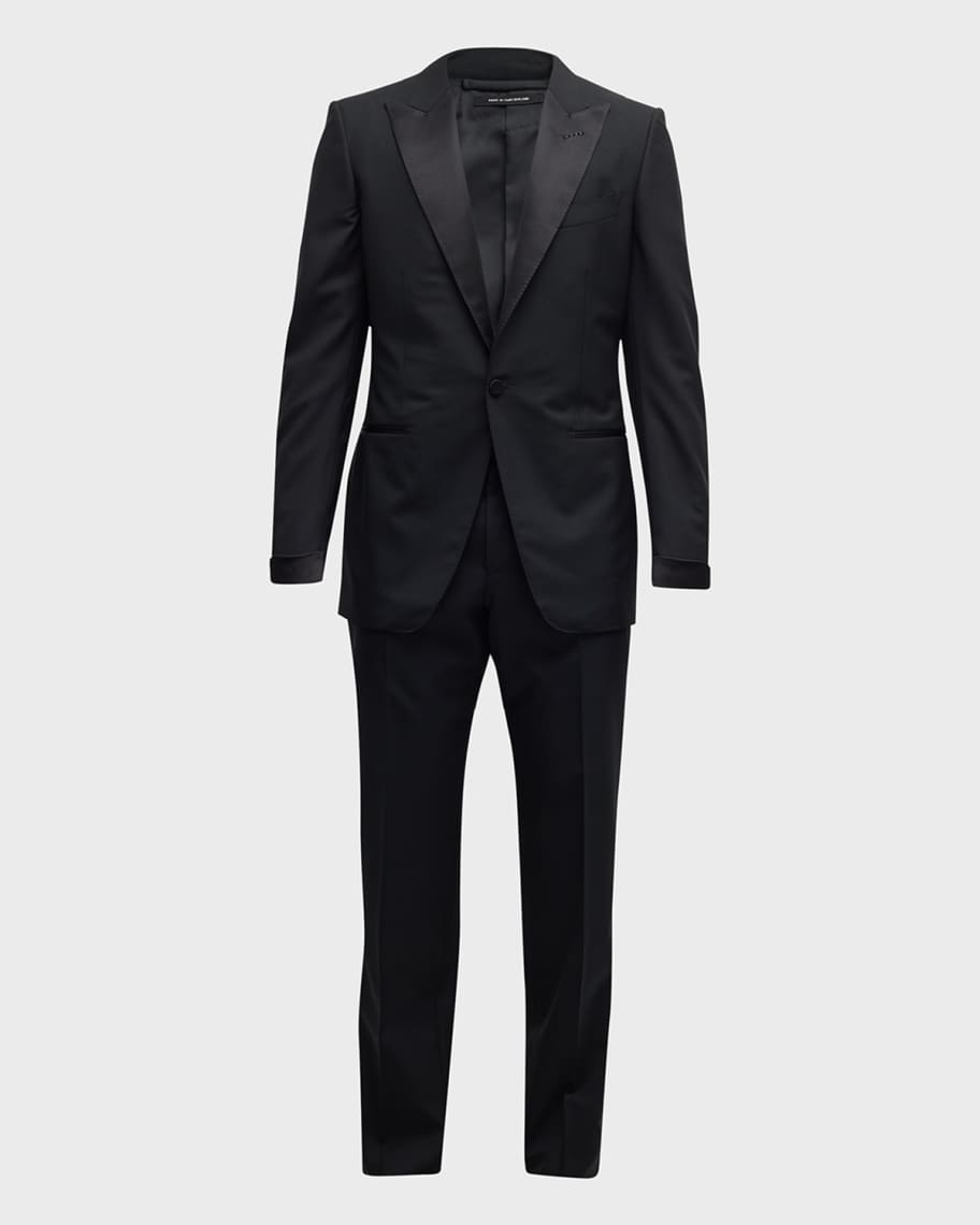 TOM FORD Men's Solid Wool Peak Tuxedo Neiman Marcus
