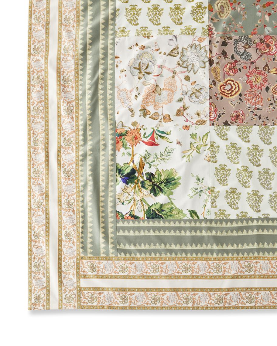 Handprint Tranquil Patchwork Tablecloth 60X90 | Neiman Marcus