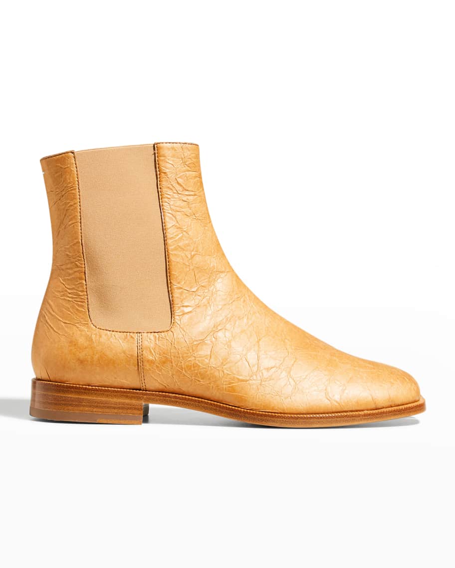 Maison Margiela Men's Leather Tabi Split-Toe Chelsea Boots | Neiman Marcus