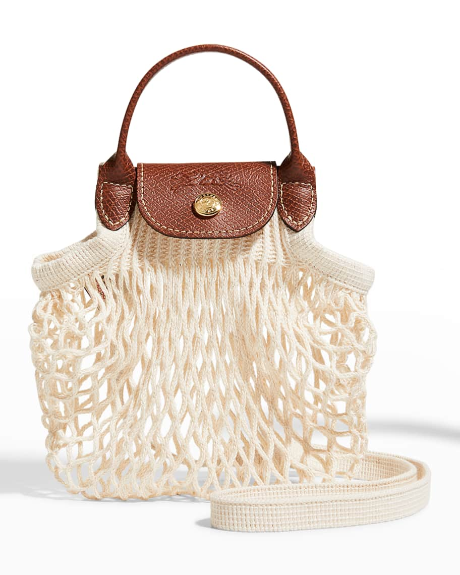 Styling Longchamp Le Pliage Filet knit bag