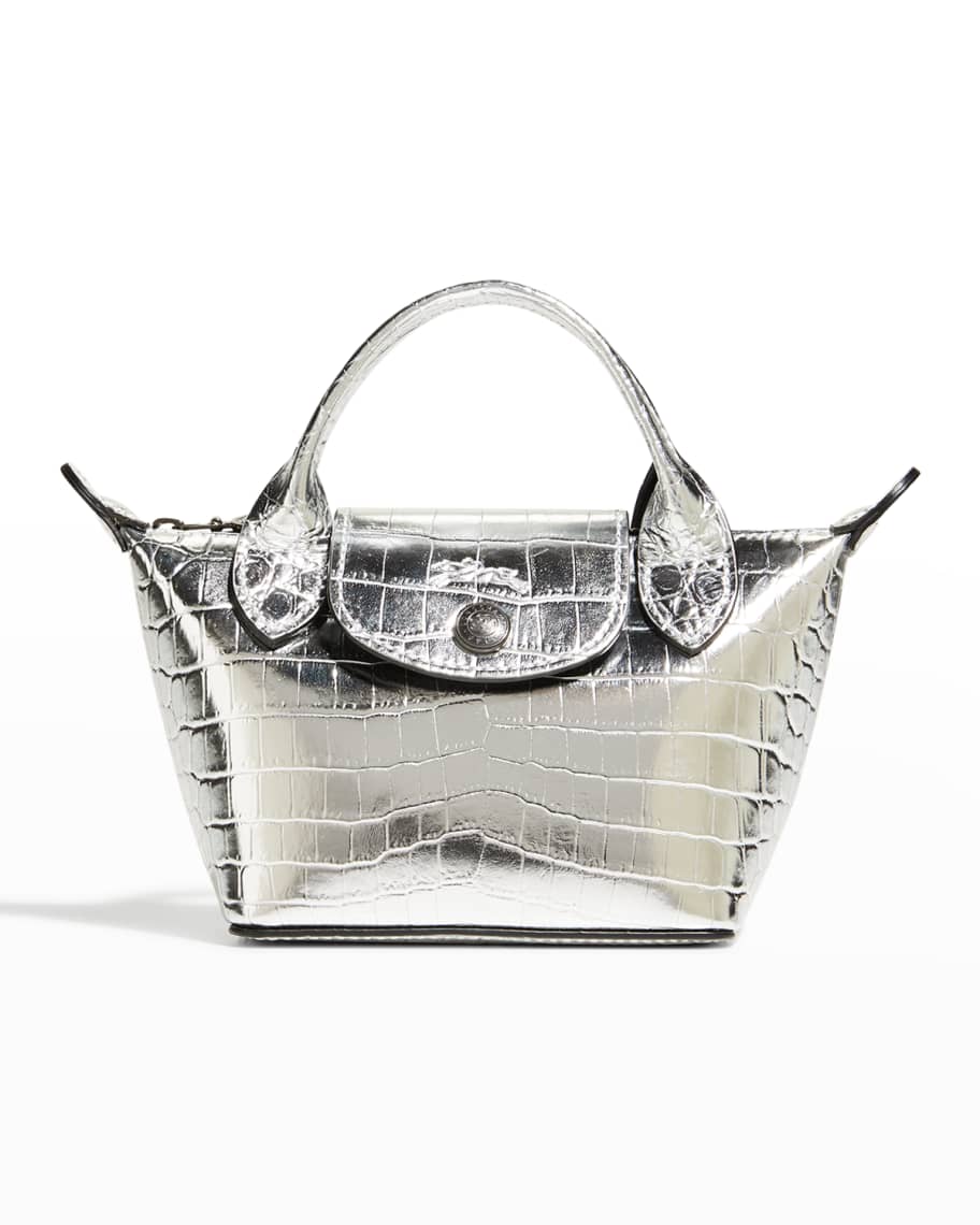 Longchamp Le Pliage Metallic Moc Croc Crossbody Bag Neiman Marcus