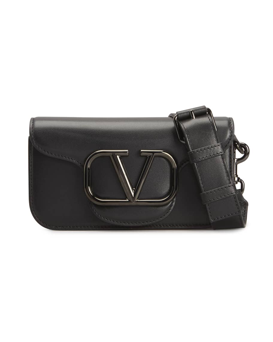 Valentino Garavani Locò Mini V-Logo Leather Shoulder Bag