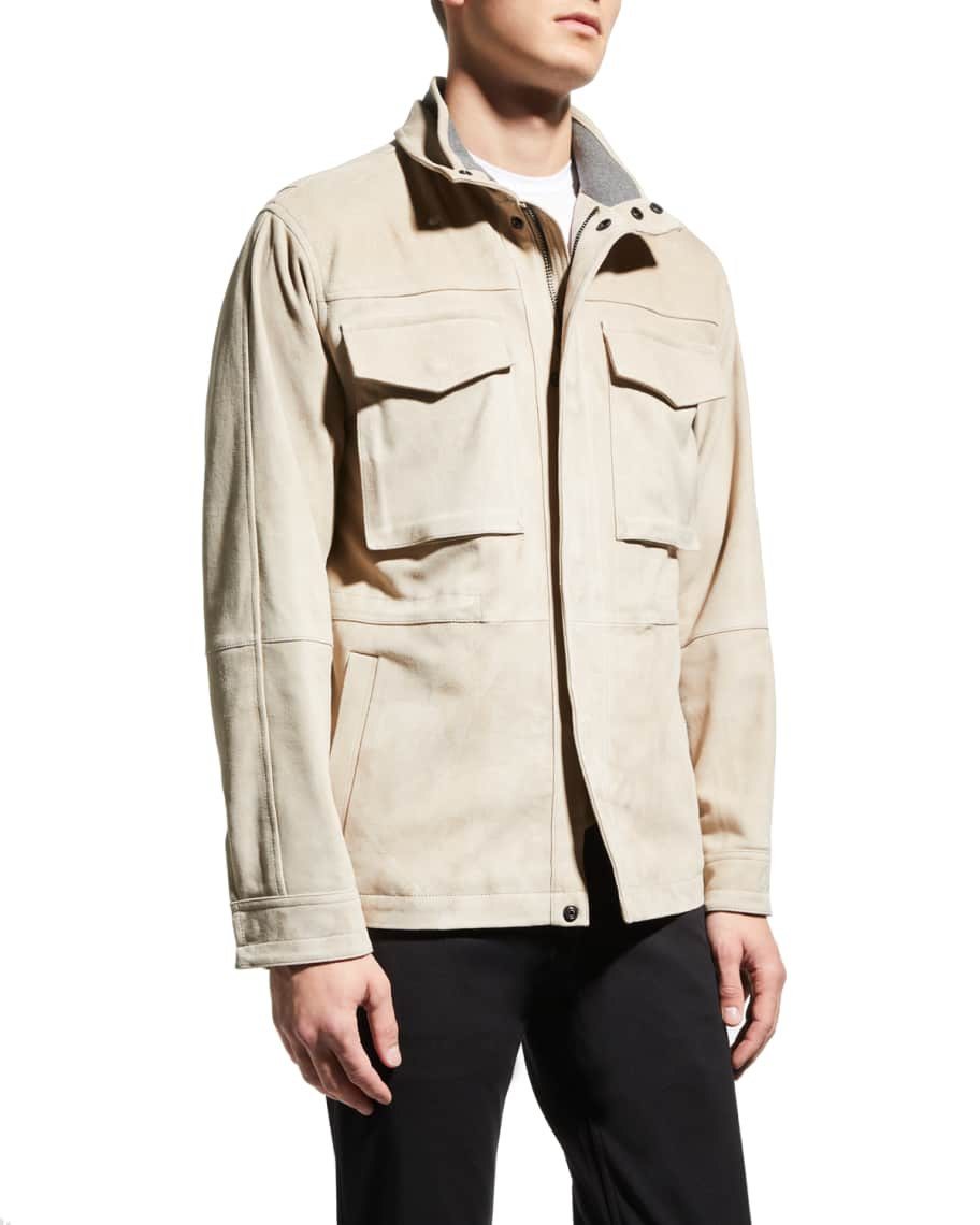 Vince Men's Suede Field Jacket | Neiman Marcus