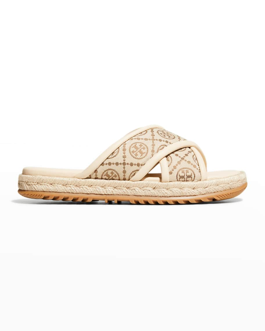 Tory Burch T Monogram Crisscross Espadrille Sandals | Neiman Marcus