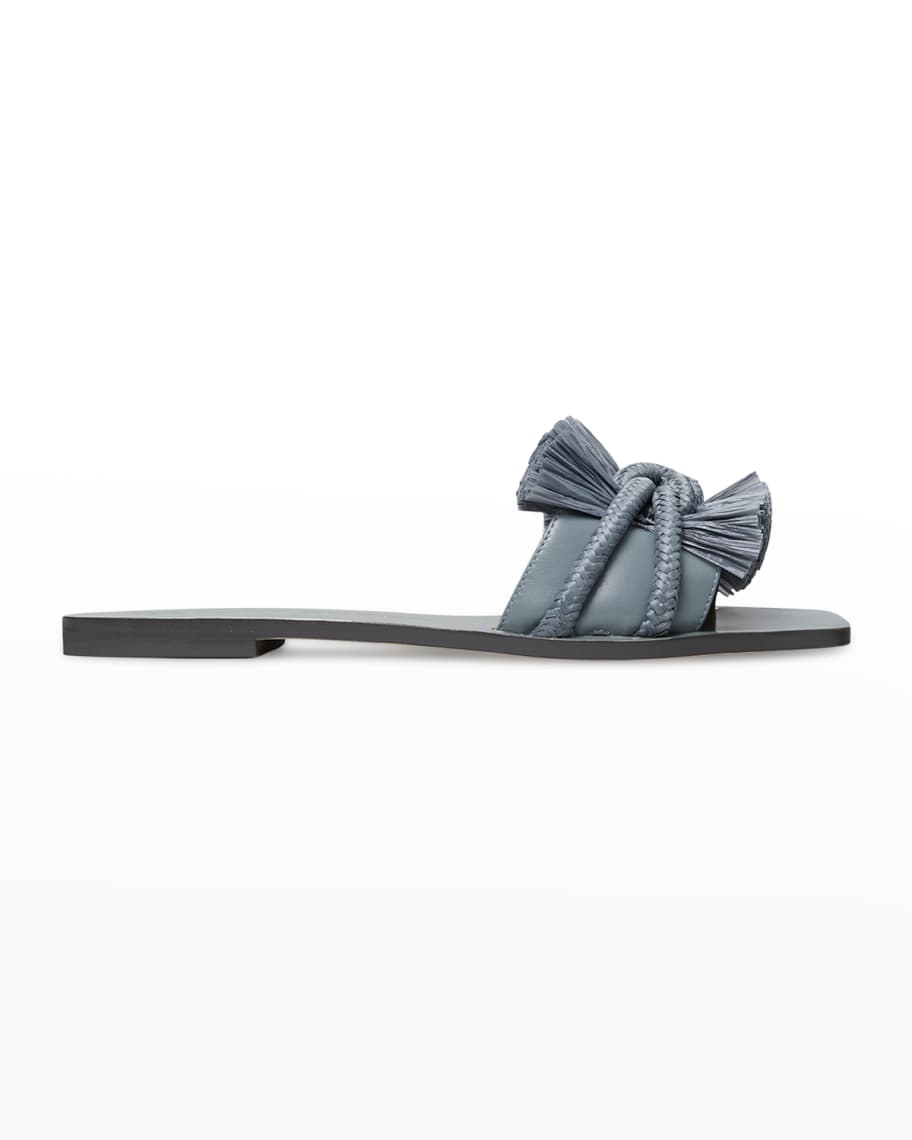 Tory Burch Knotted Rope Flat Slide Sandals | Neiman Marcus