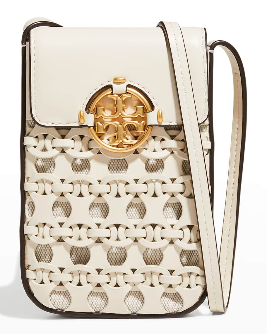 Tory Burch Miller Woven Phone Crossbody Bag | Neiman Marcus